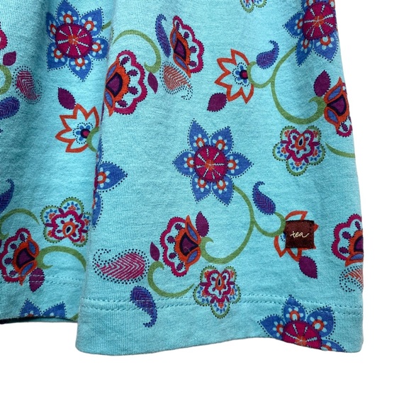 Tea Collection Striped Floral Teal Dress - Picture 4 of 8